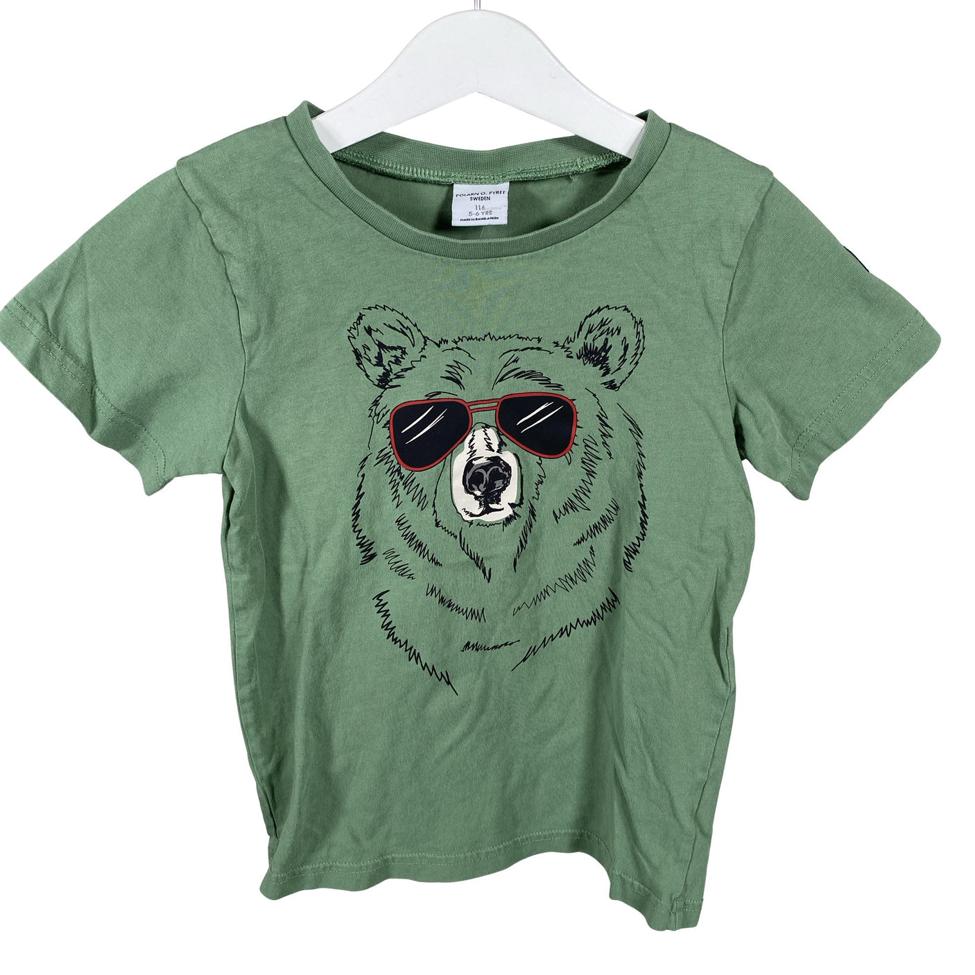Unisex Polarn O. Pyret - T-särk, suurus 110 - 116 - Roheline (1)
