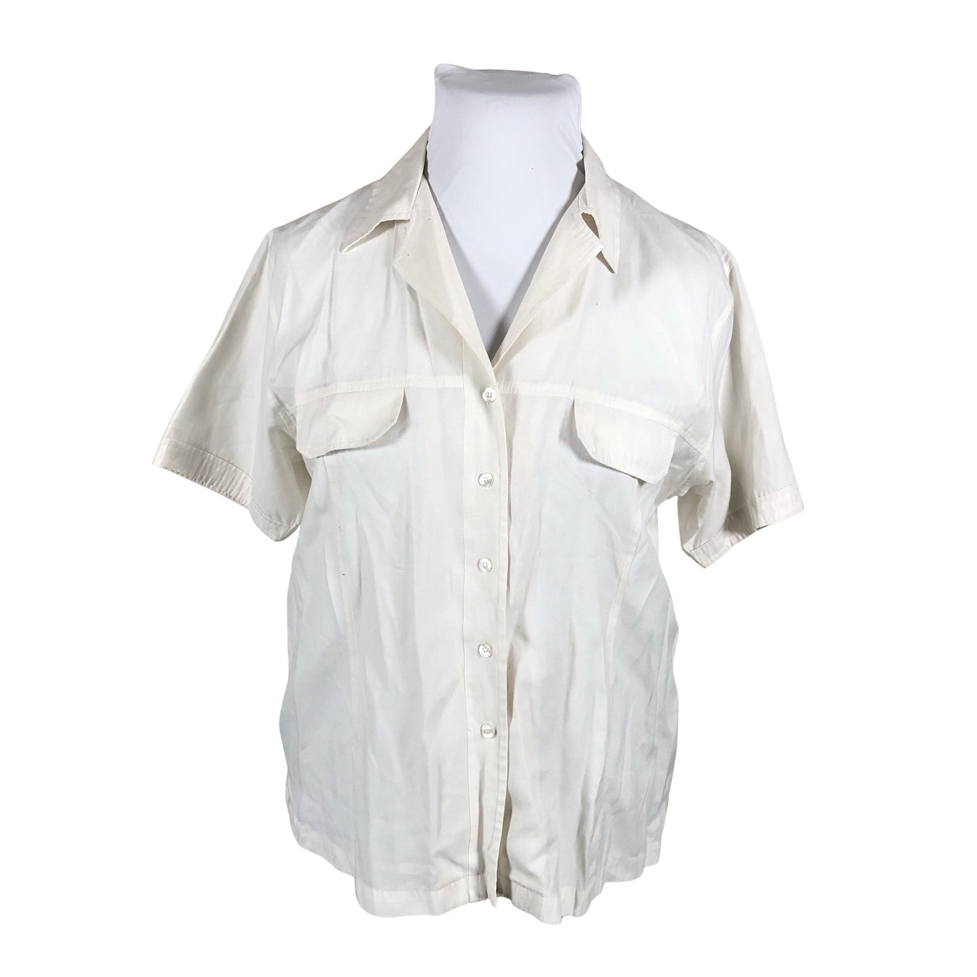 Unisex Fransa - Lühikeste käistega pluus, suurus 42 - Valge (1)