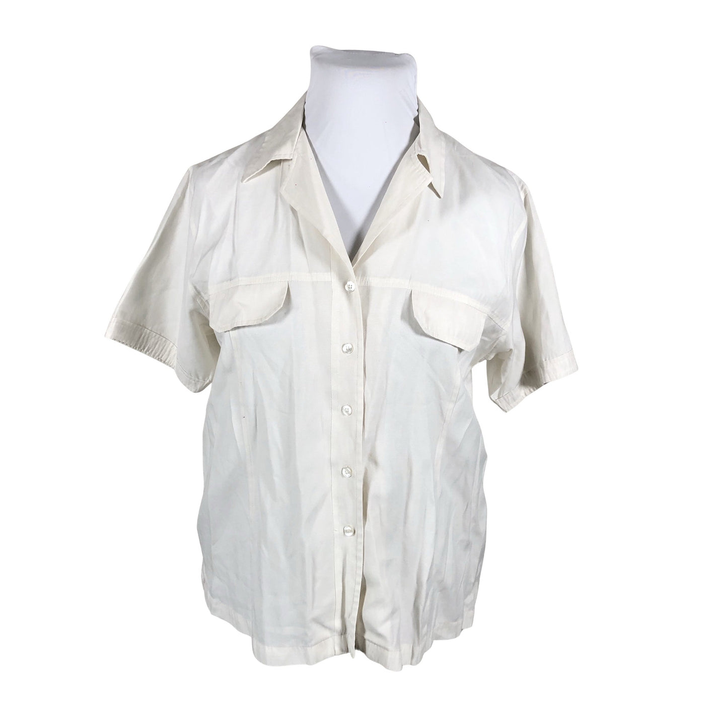 Unisex Fransa - Lühikeste käistega pluus, suurus 42 - Valge (2)