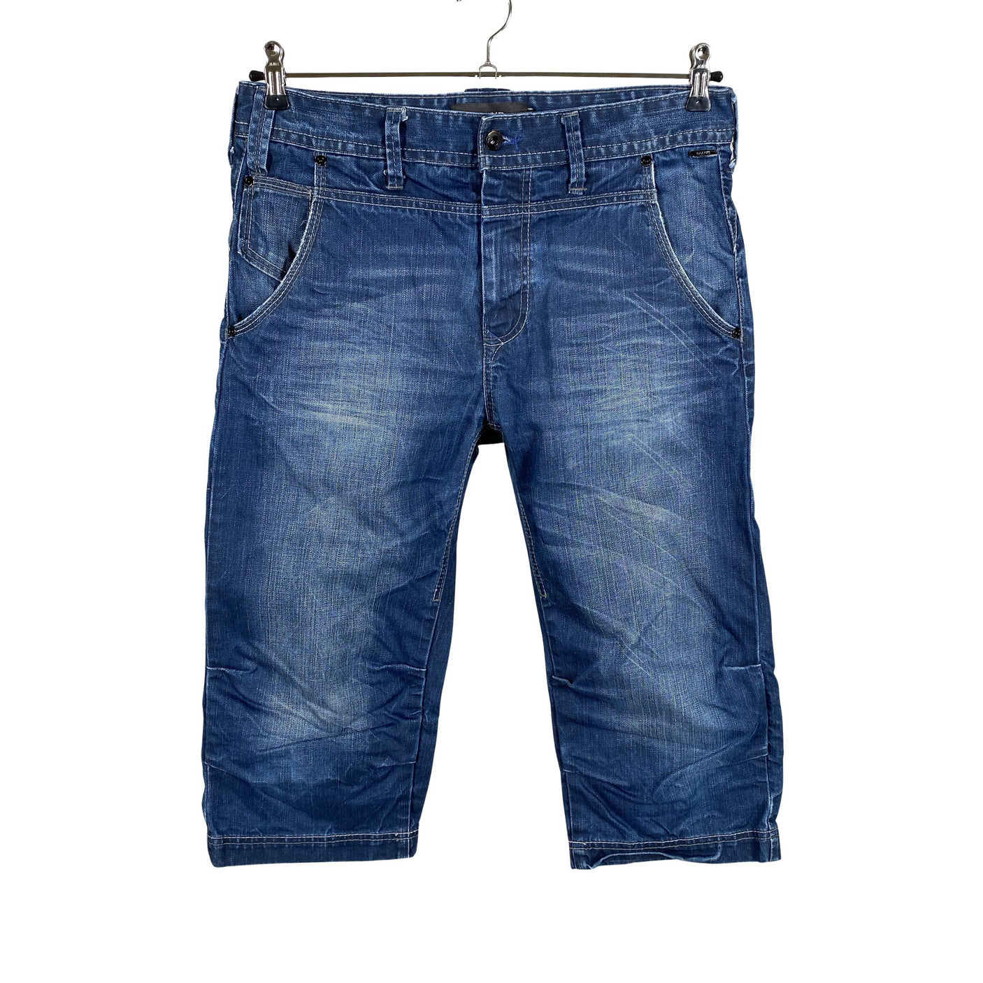 Unisex Blend - Teksast poolpikad püksid, suurus M - Sinine (1)