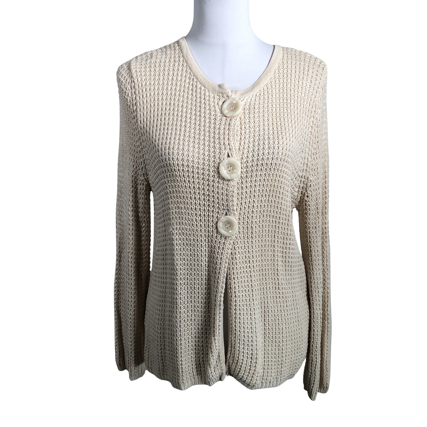 Unisex August Silk - Kardigan, suurus 40 - Looduslik valge (1)
