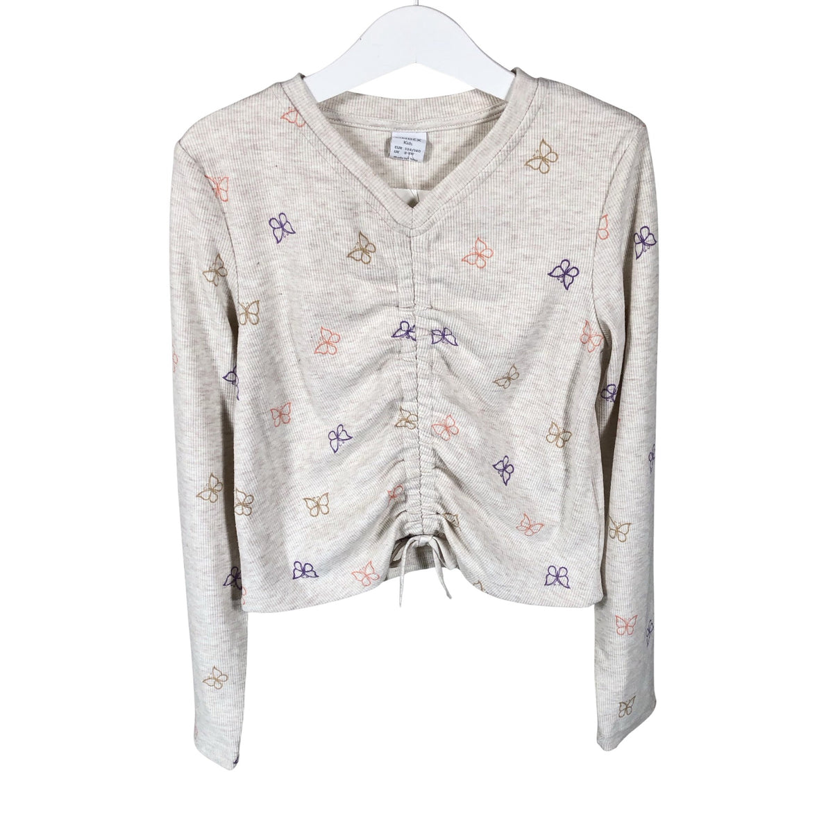 Unisex Lindex - Trikotaažist pluus, suurus 134 - 140 - Beige (1)