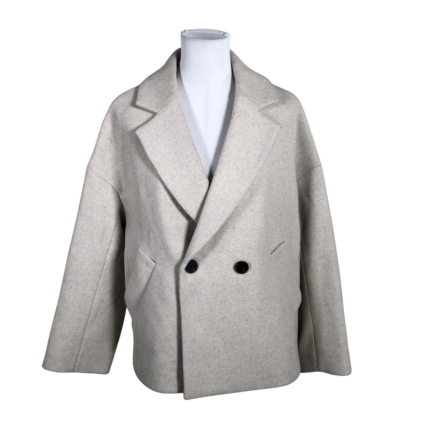 Unisex Lindex - Villane mantel, suurus 34 - Beige (2)