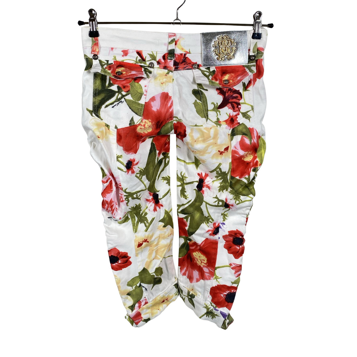 Unisex Roberto Cavalli - Mittevenivad poolpikad püksid, suurus W26 - Valge (2)