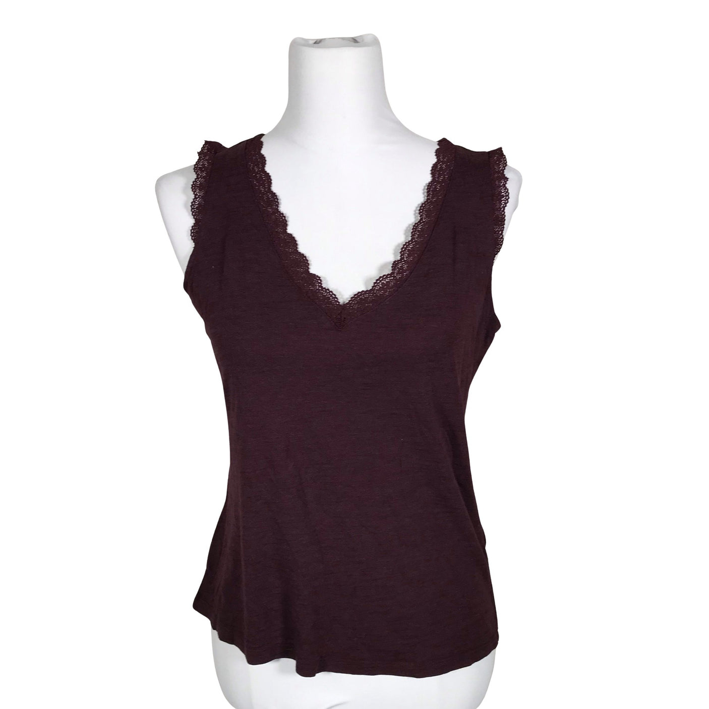 Unisex Anna Field - Trikotaažist topp, suurus 40 - Veinipunane (1)