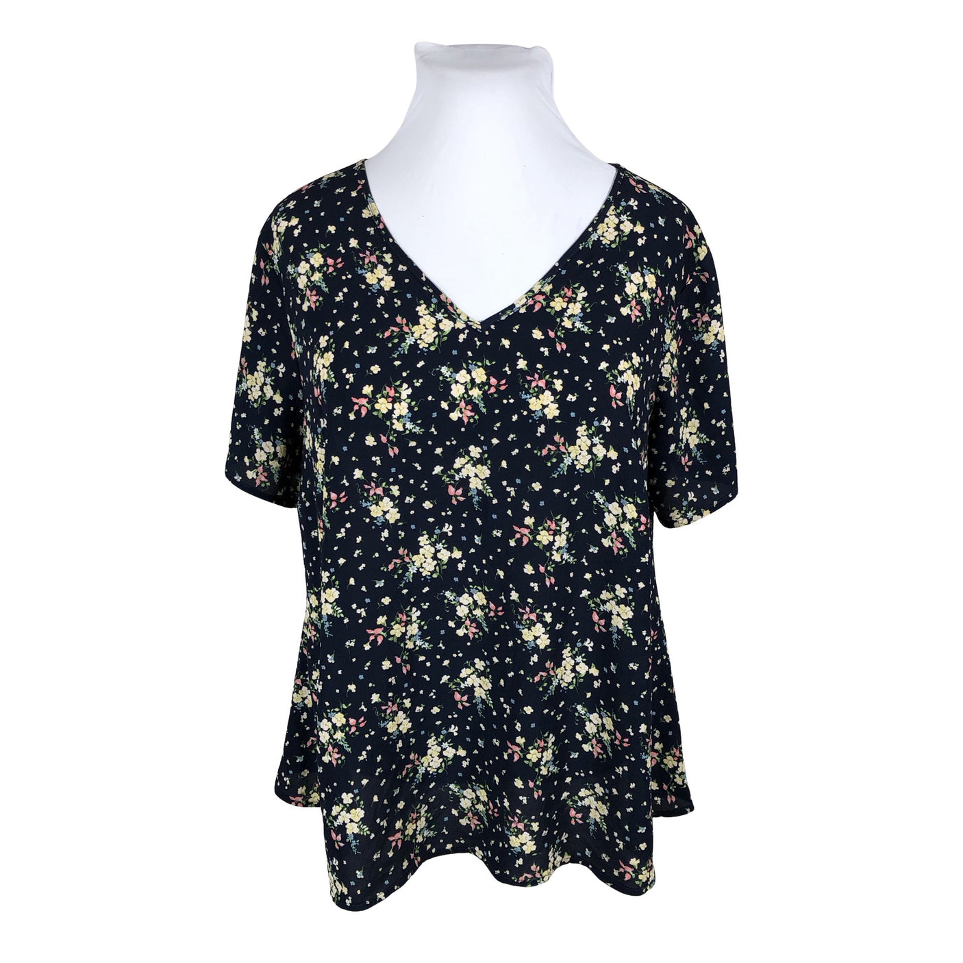 Unisex Zizzi - Lühikeste käistega pluus, suurus 46 - Sinine (1)