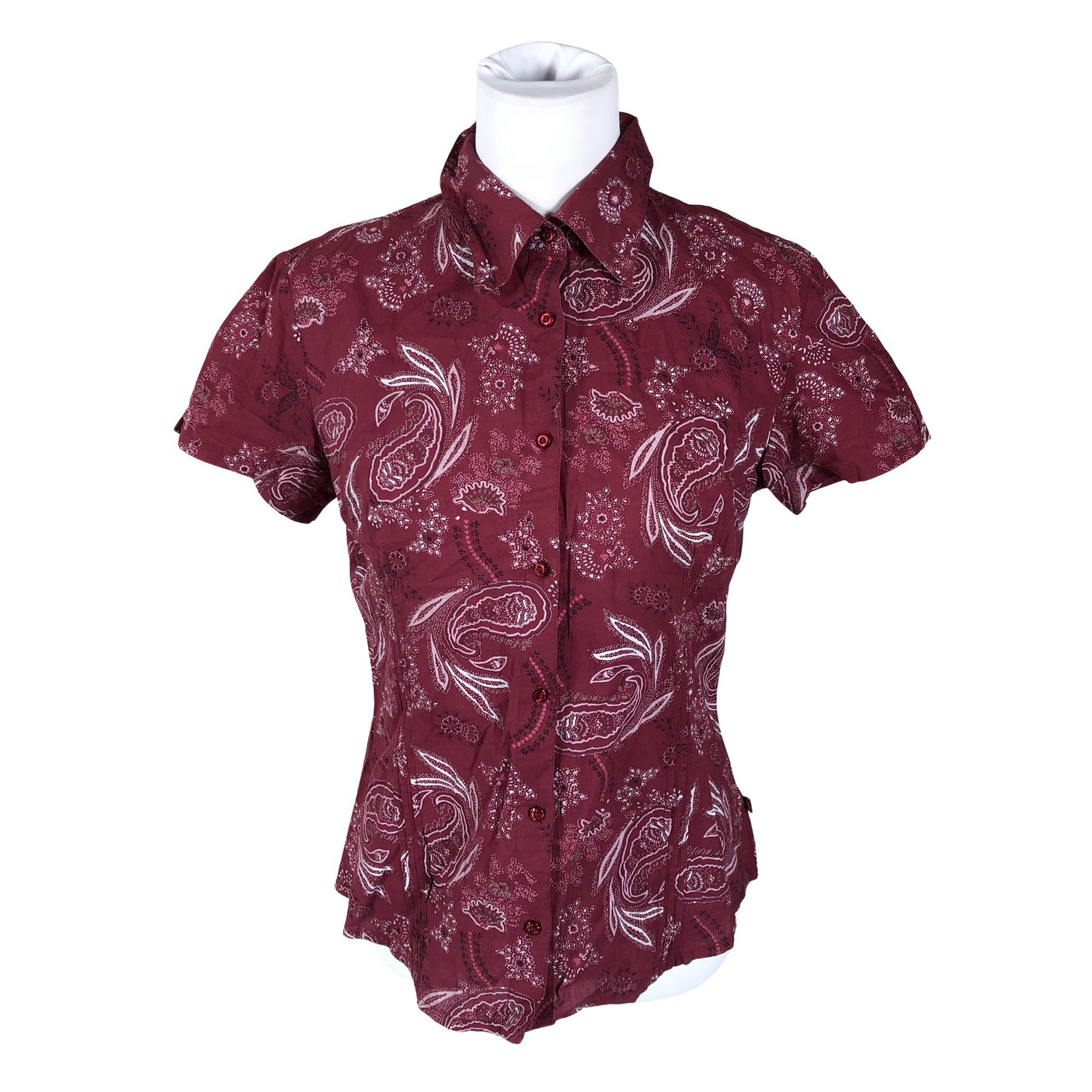 Unisex Tom Tailor - Lühikeste käistega pluus, suurus 40 - Veinipunane (1)