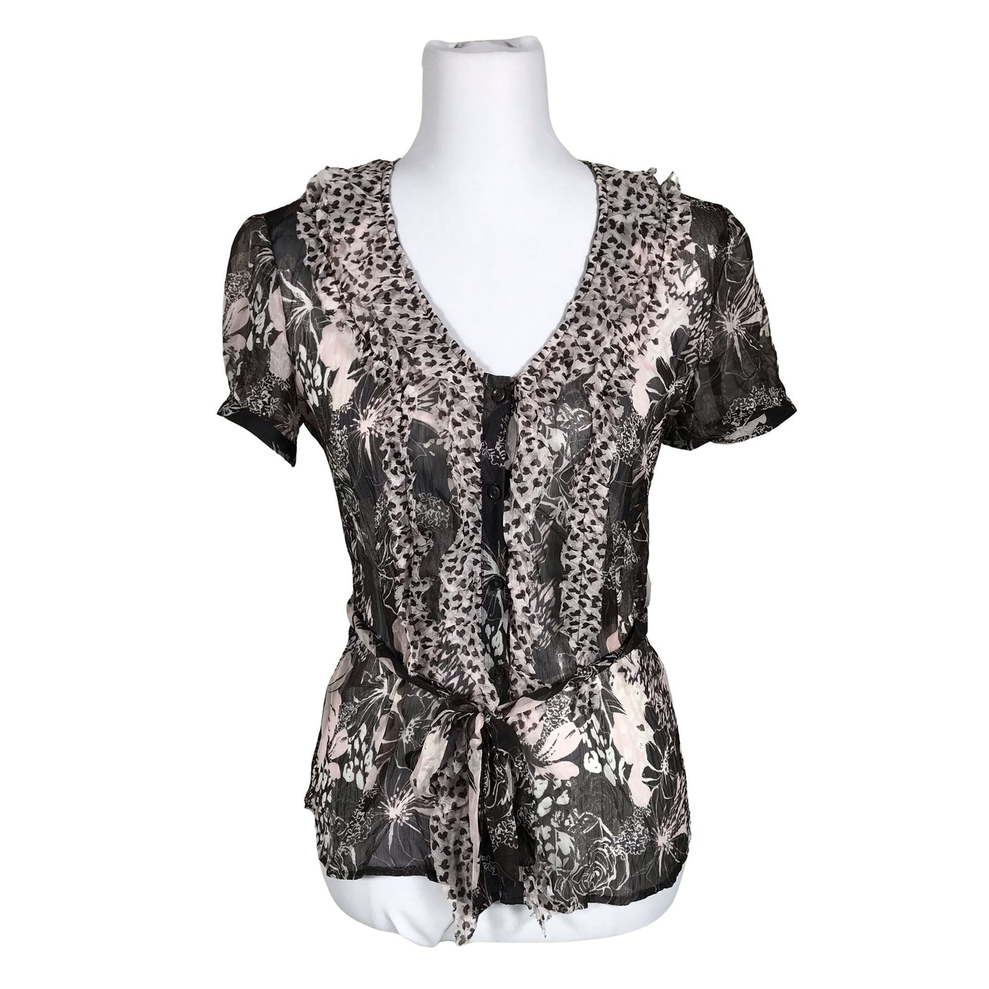 Unisex s.Oliver - Lühikeste käistega pluus, suurus 36 - Pruun (3)
