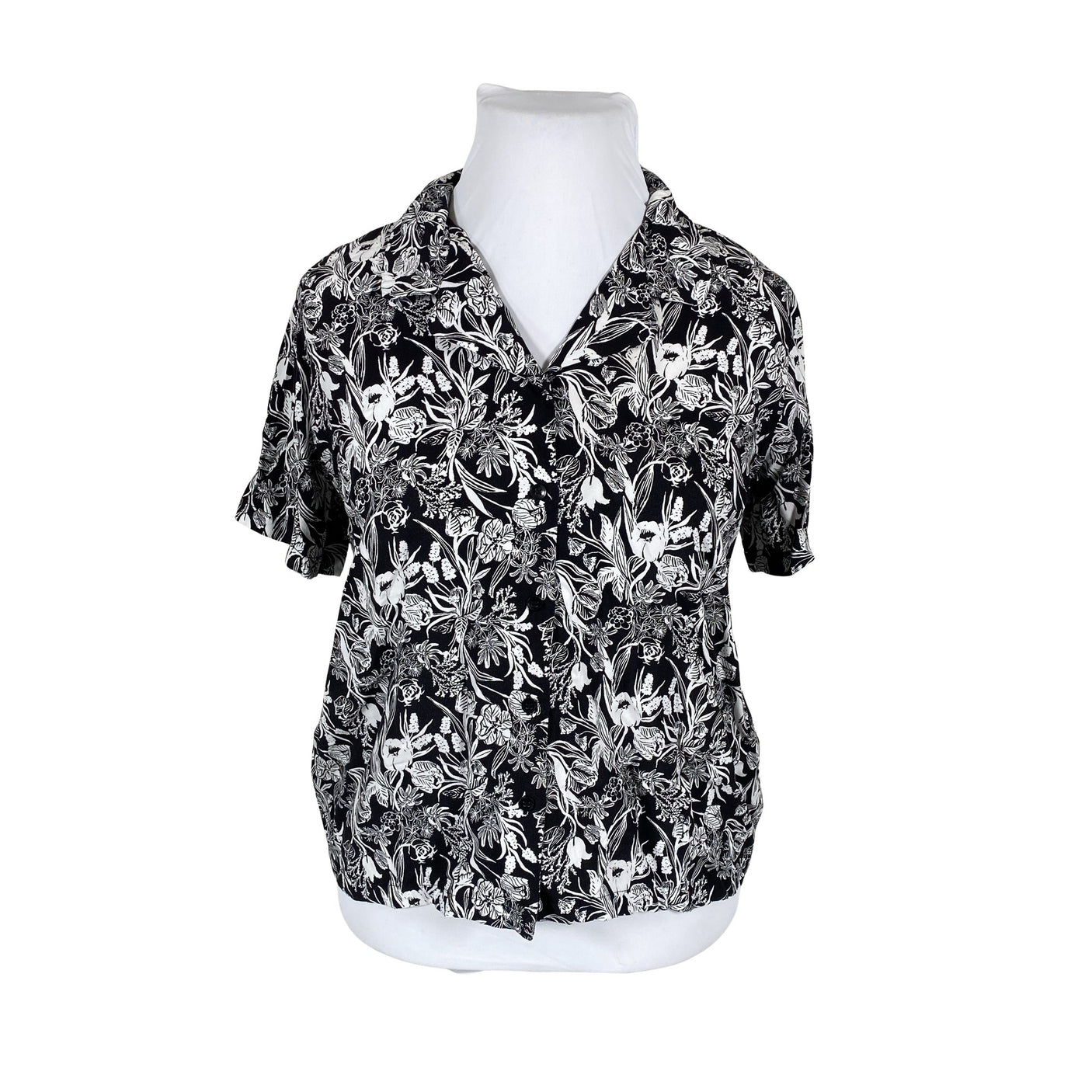 Unisex Nanso - Lühikeste käistega pluus, suurus 42 - Must (1)