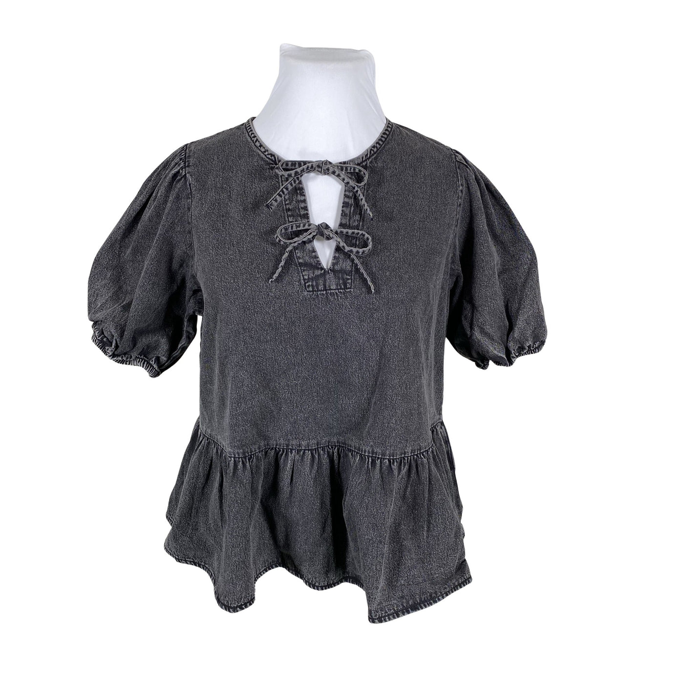 Unisex Lindex - Lühikeste käistega pluus, suurus 40 - Hall (1)