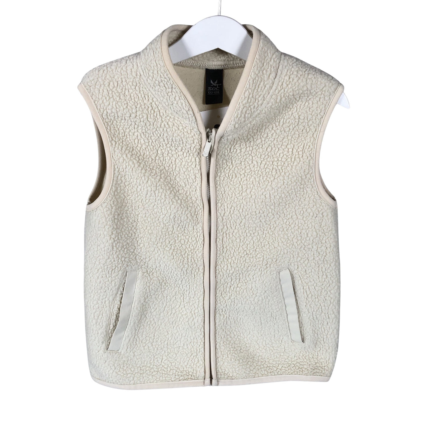 Unisex Soc - Fliisvest, suurus 122 - 128 - Looduslik valge (1)