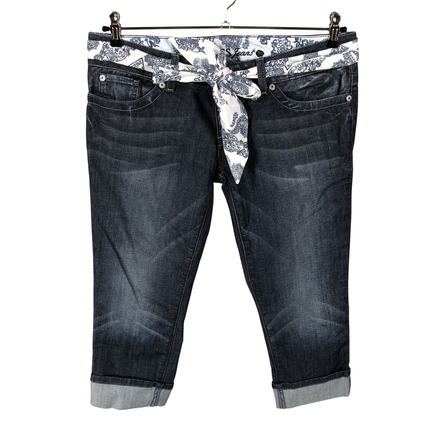 Unisex Guess - Teksast poolpikad püksid, suurus W30 - Sinine (1)