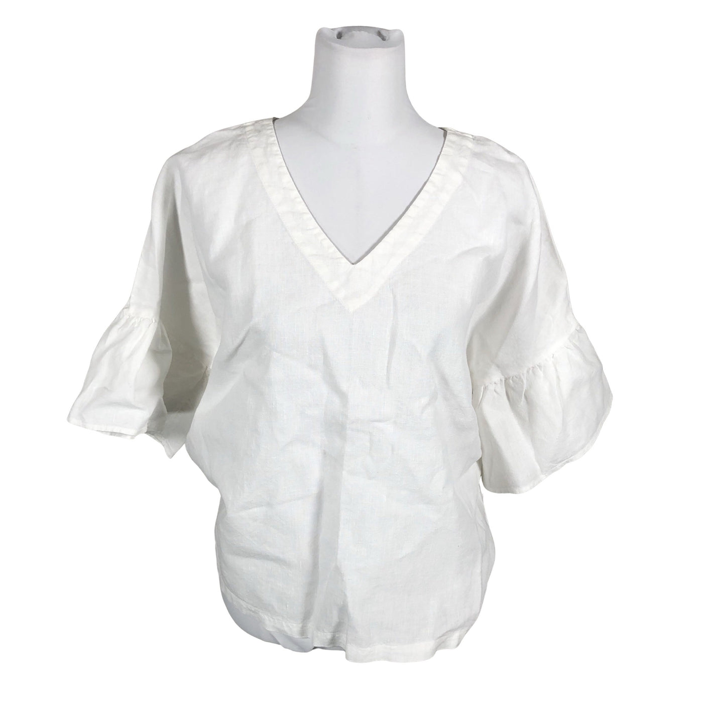 Unisex Nanso - Lühikeste käistega pluus, suurus 38 - Valge (1)