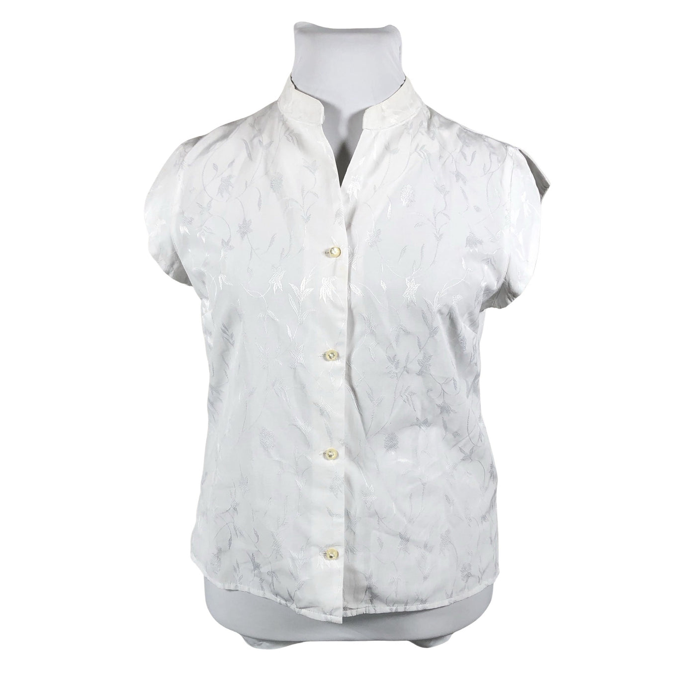 Unisex Global - Lühikeste käistega pluus, suurus 42 - Valge (1)