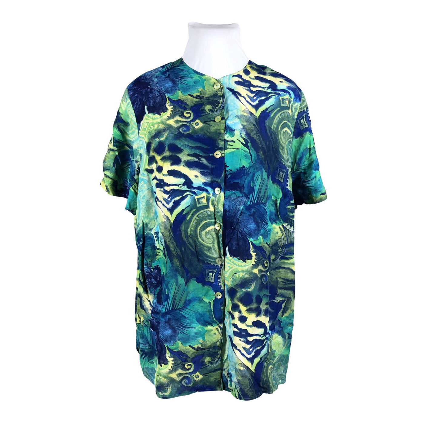 Unisex Atelier Goldner Schnitt - Lühikeste käistega pluus, suurus 54 - Sinine (1)