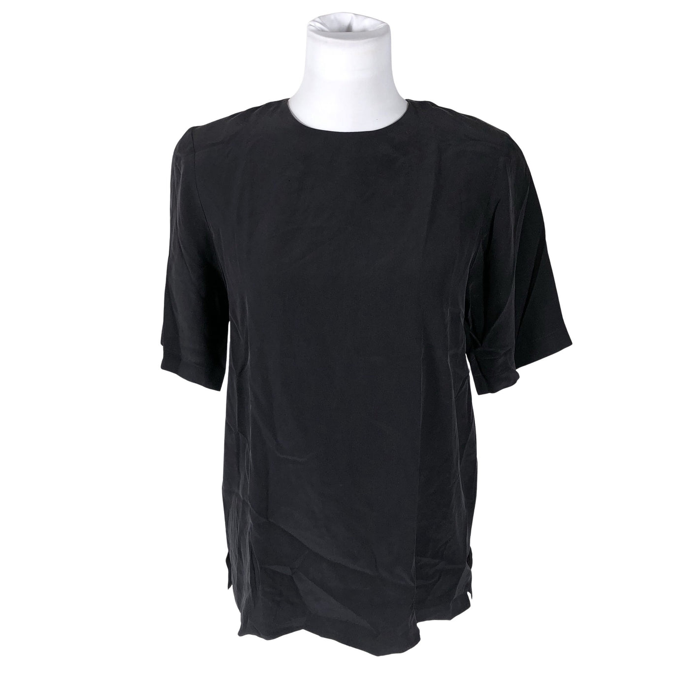 Unisex Stockmann Silk - Lühikeste käistega pluus, suurus 38 - Must (1)