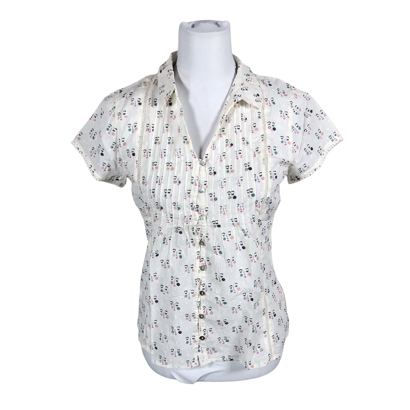 Unisex White Stuff - Lühikeste käistega pluus, suurus 36 - Beige (1)