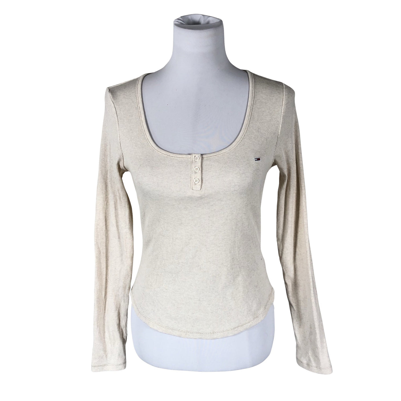 Unisex Tommy Jeans (Tommy Hilfiger) - Trikotaažist pluus, suurus 40 - Beige (1)