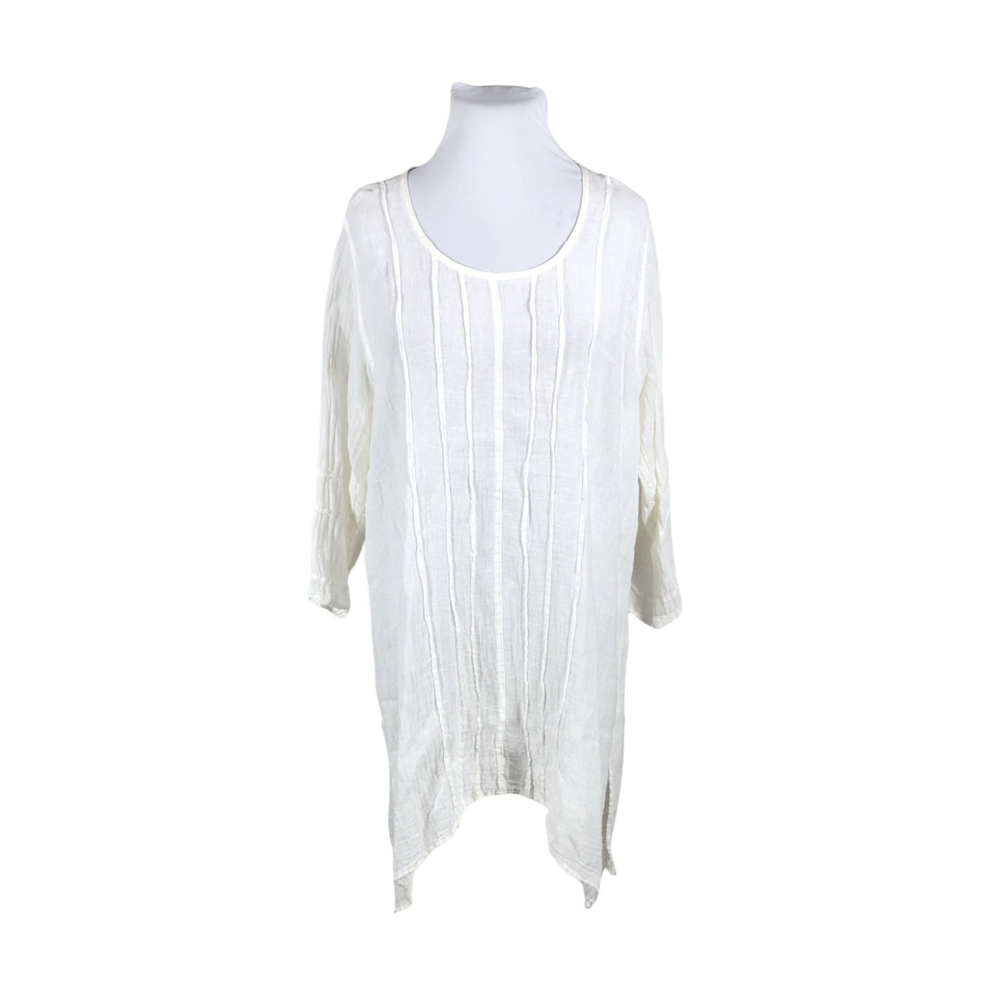 Unisex Bohéme - Mitteveniv tuunika, suurus 44 - Valge (1)