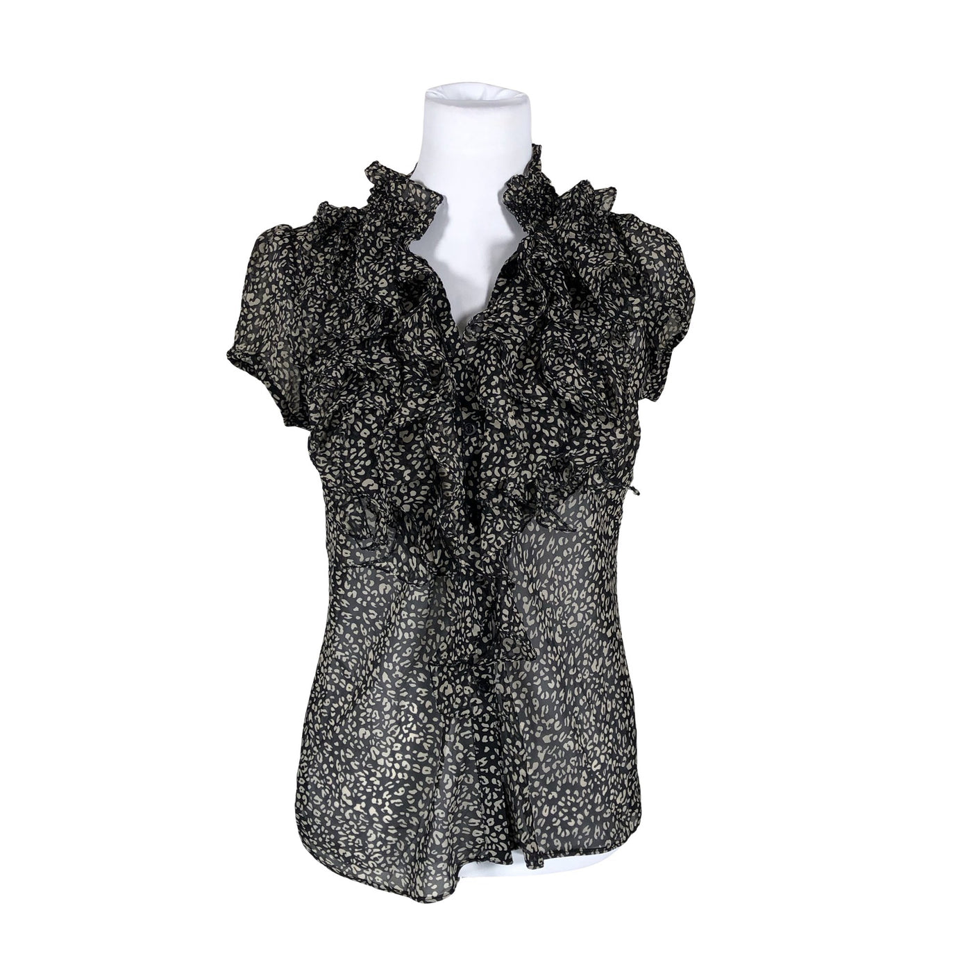 Unisex Saint Tropez - Lühikeste käistega pluus, suurus 38 - Must (1)