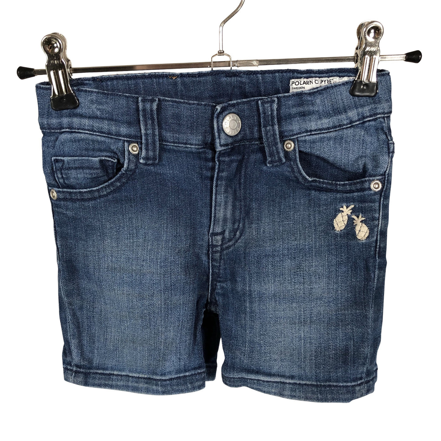 Unisex Polarn O. Pyret - Teksast lühikesed püksid, suurus 104 - 110 - Sinine (1)