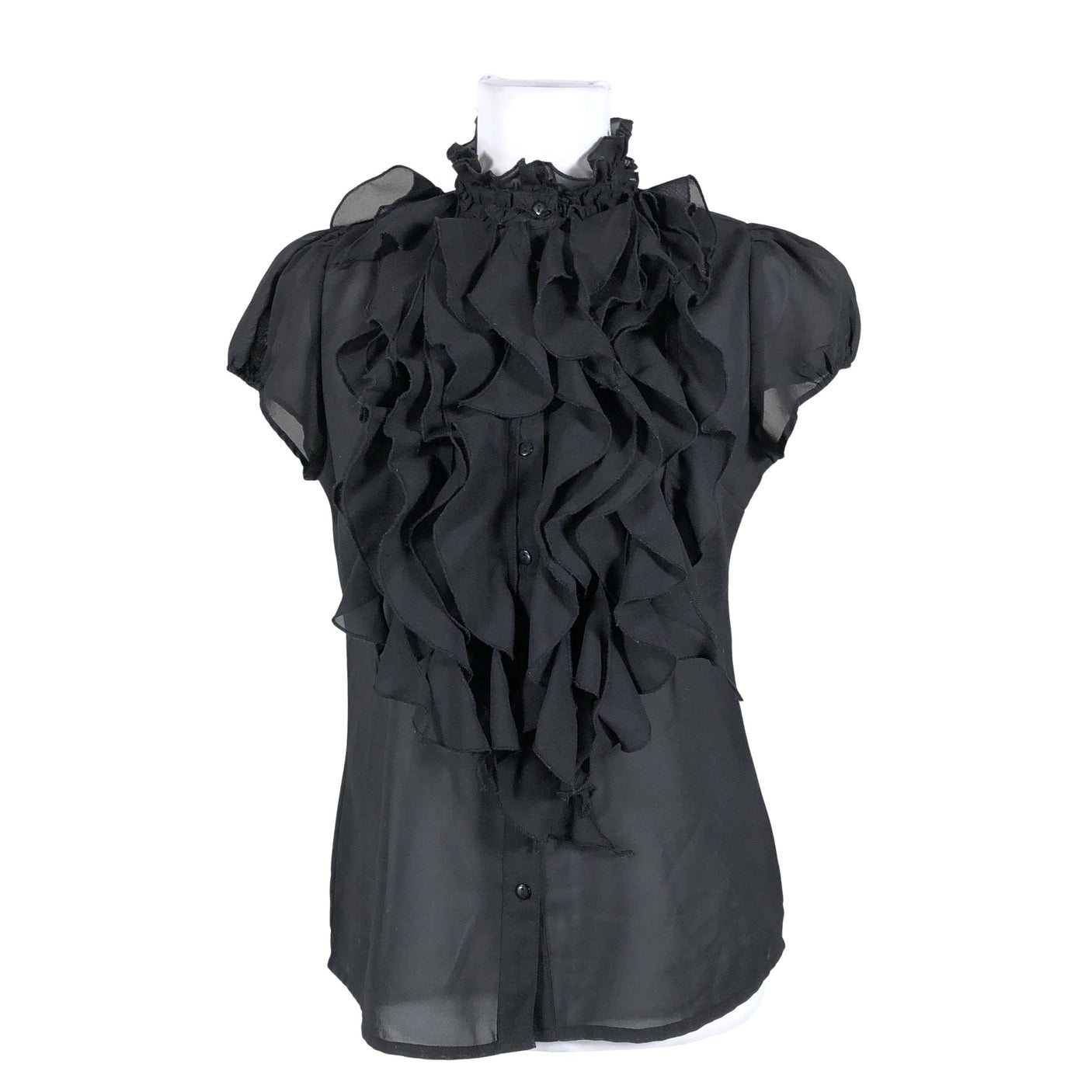 Unisex Saint Tropez - Lühikeste käistega pluus, suurus 36 - Must (1)