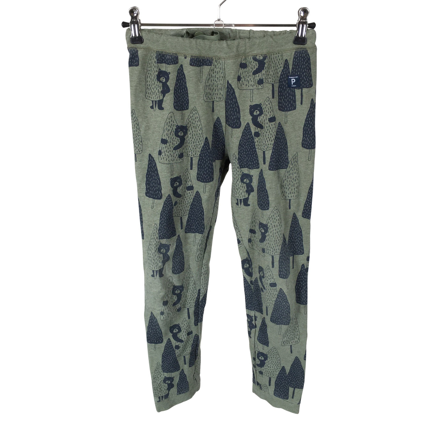 Unisex Polarn O. Pyret - Trikotaažist püksid, suurus 122 - 128 - Roheline (1)