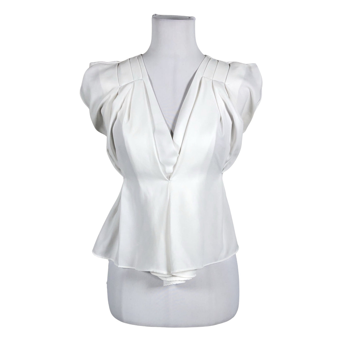 Unisex Sanne Alexandra - Lühikeste käistega pluus, suurus 36 - Valge (1)