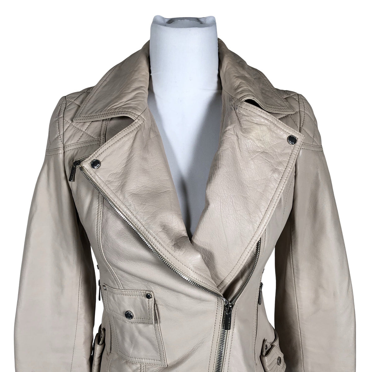 Unisex Karen Millen - Nahktagi, suurus 36 - Beige (3)