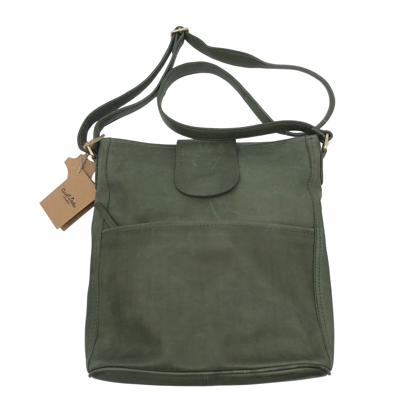Unisex Gusti Leder - Õlakott, suurus Midi - Roheline (1)