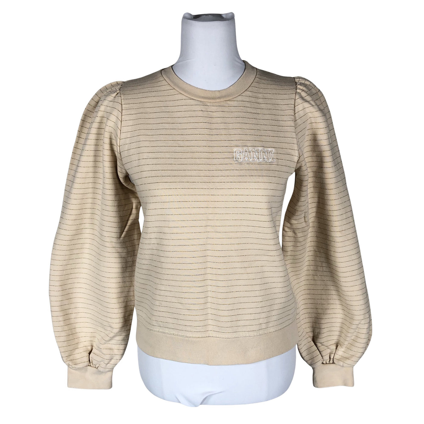 Unisex Ganni - Dressikangast pluus, suurus 36 - Beige (1)