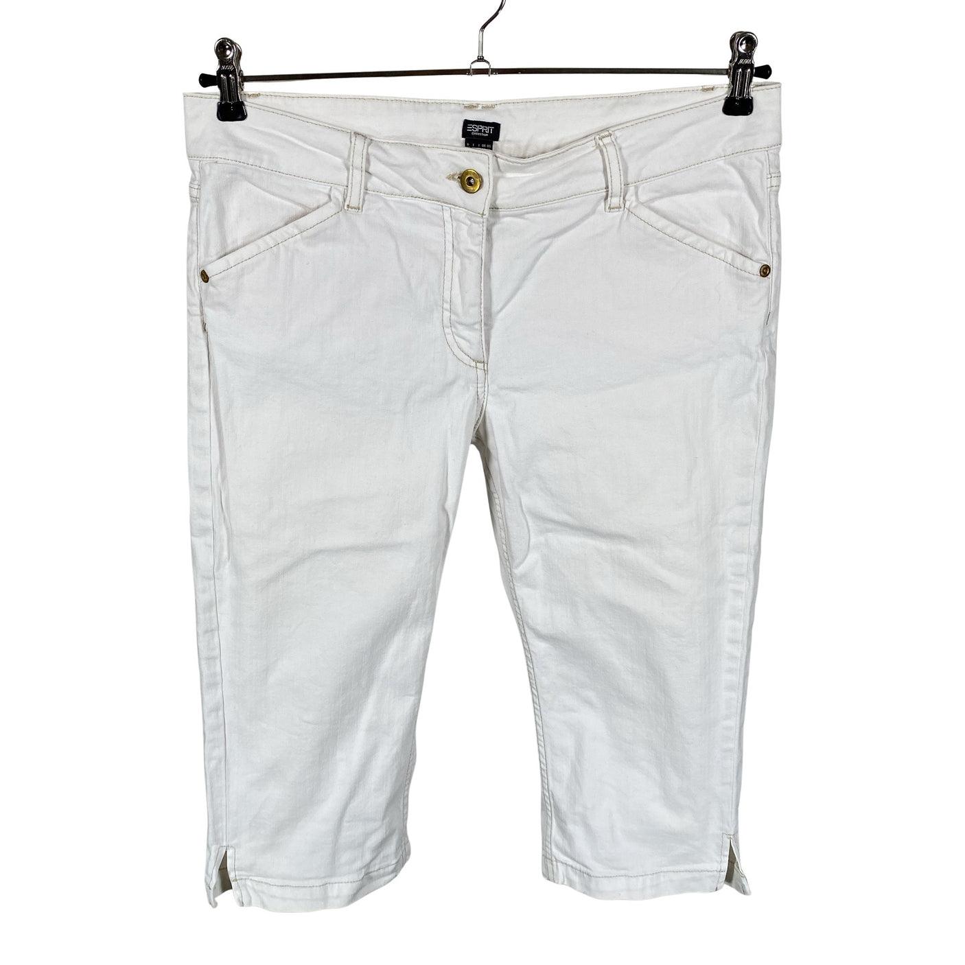 Unisex Esprit - Teksast poolpikad püksid, suurus 40 - Valge (1)