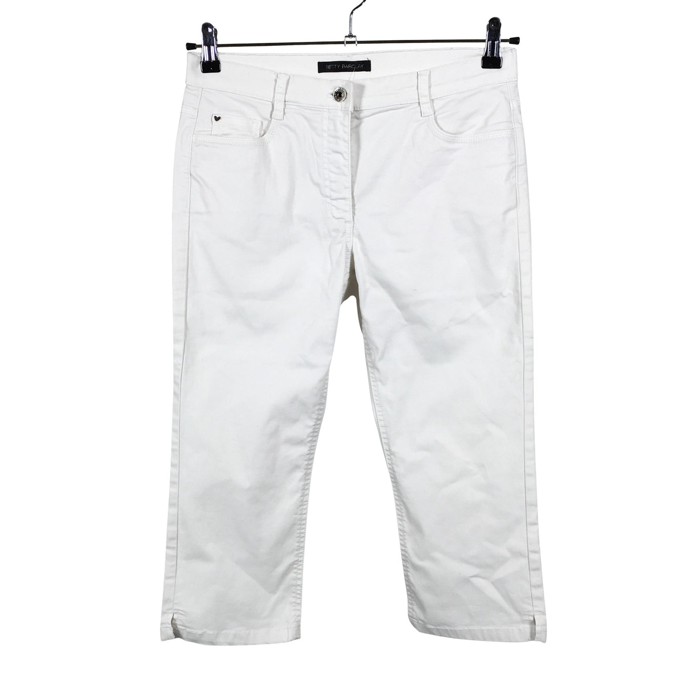 Unisex Betty Barclay - Teksast poolpikad püksid, suurus 36 - Valge (1)