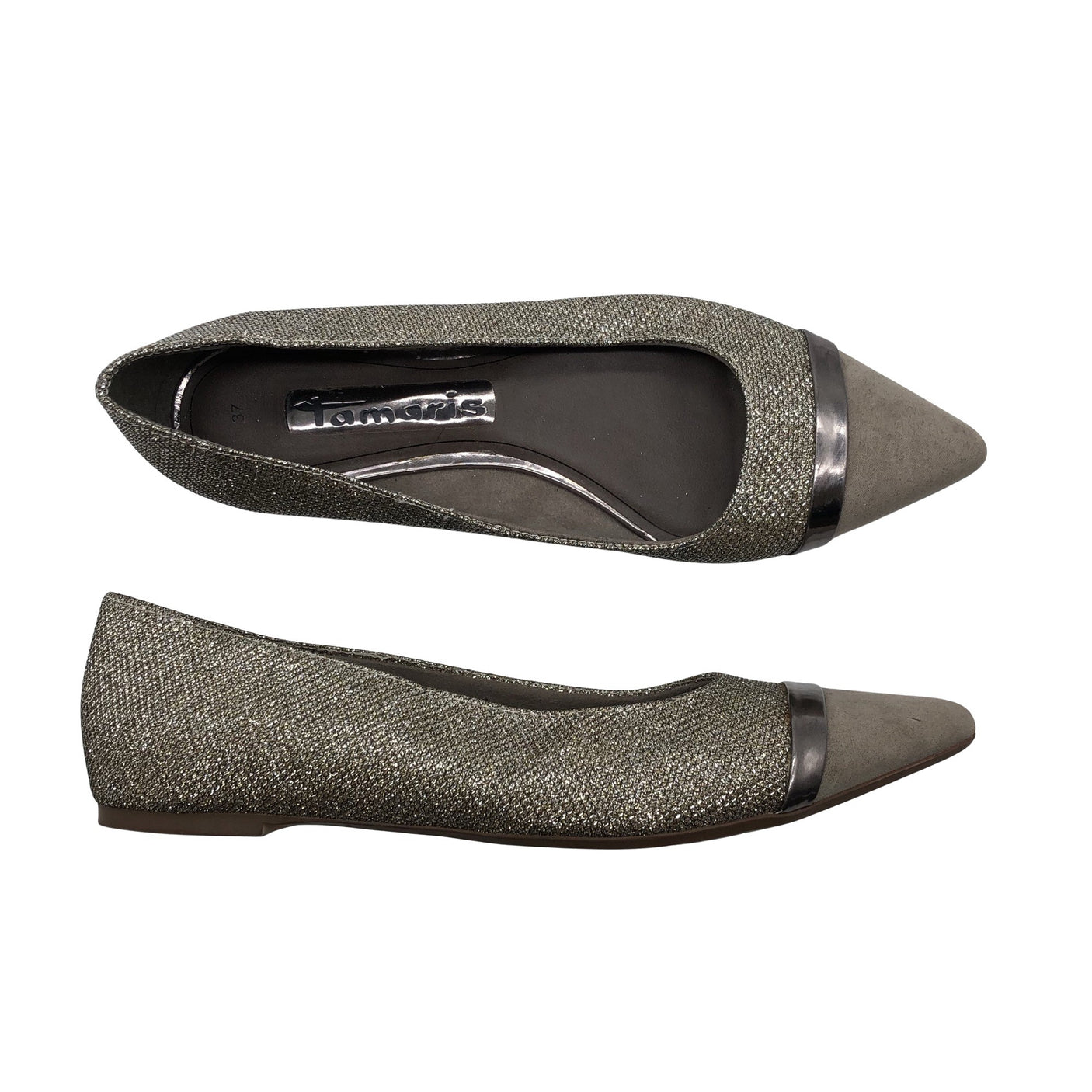 Unisex Tamaris - Pidulikud baleriinad, suurus 37 - Kuld (1)