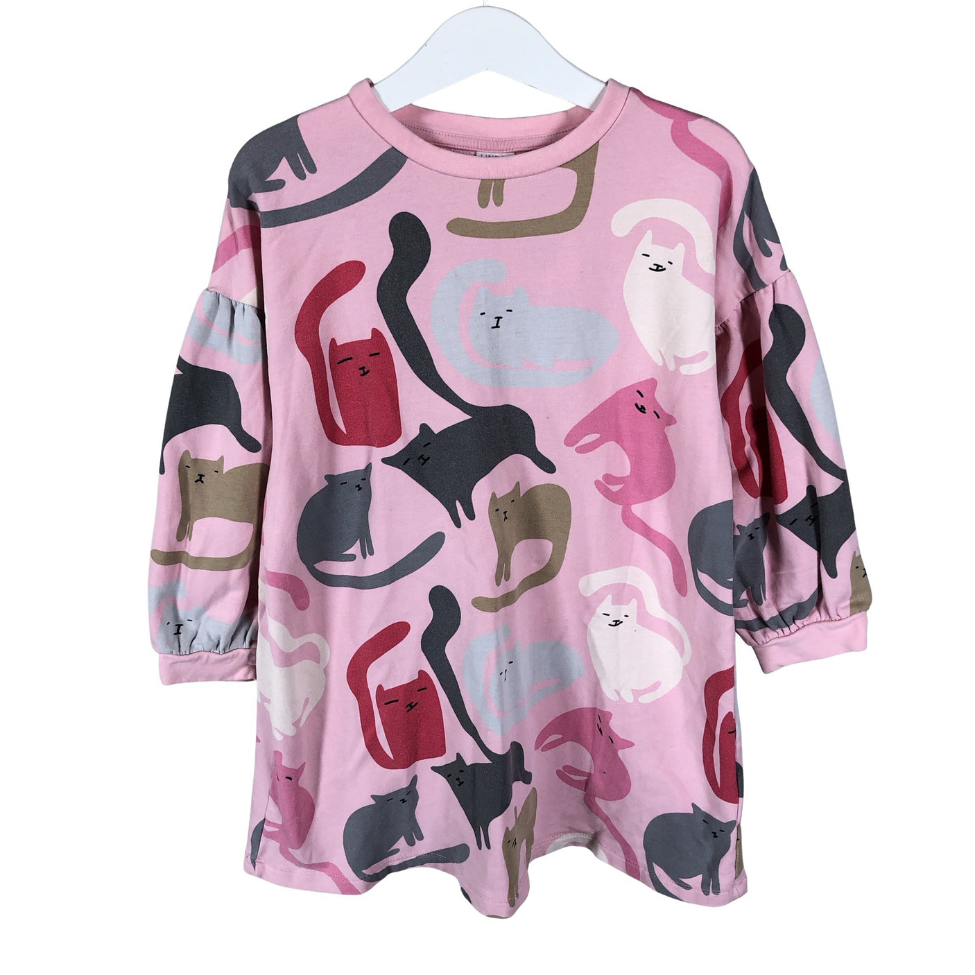 Unisex Lindex - Trikotaažist kleit, suurus 110 - 116 - Heleroosa (1)
