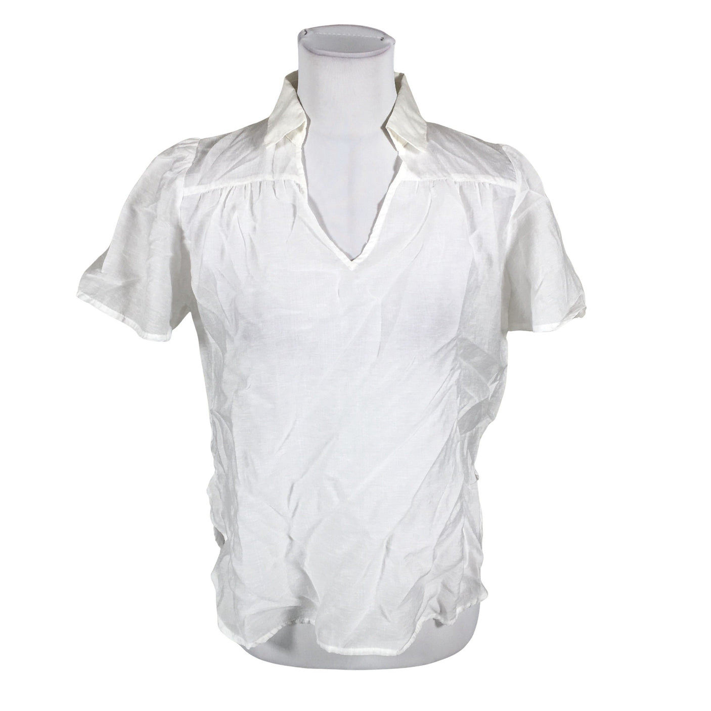 Unisex EDC by Esprit - Lühikeste käistega pluus, suurus 34 - Valge (1)