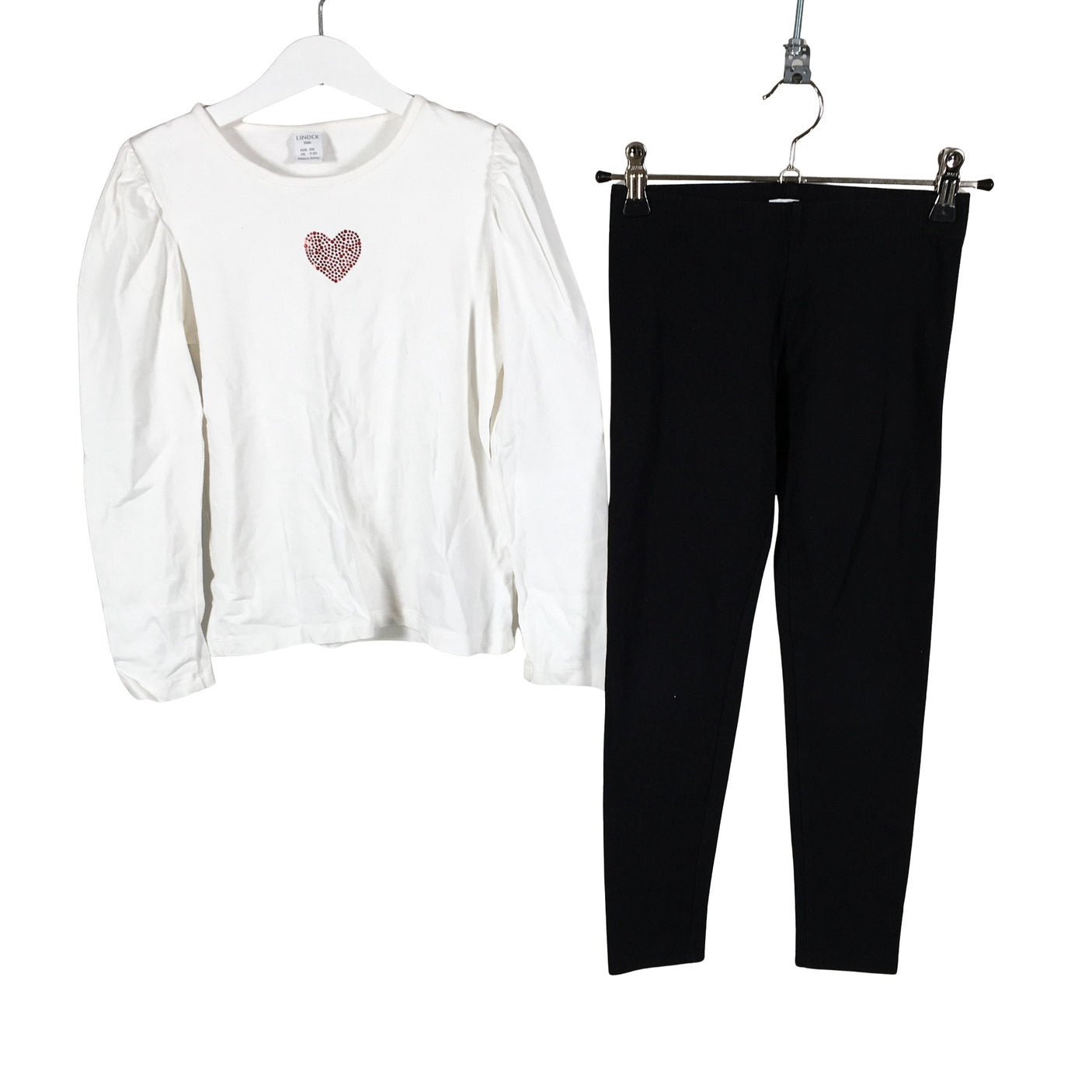 Unisex Lindex - Trikotaažist pluus, suurus 122 - 128 - Valge (1)