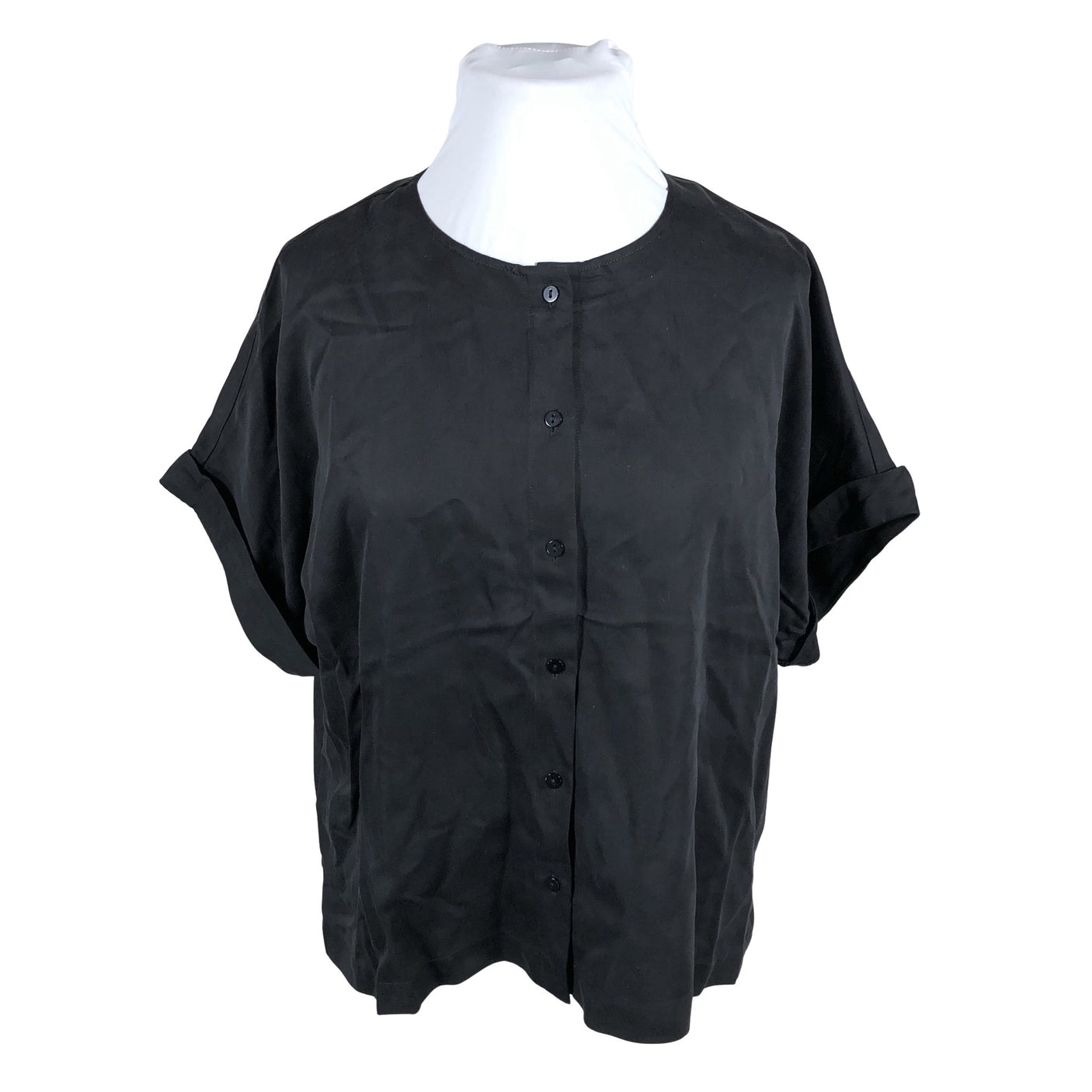 Unisex Papu - Lühikeste käistega pluus, suurus 42 - Must (1)
