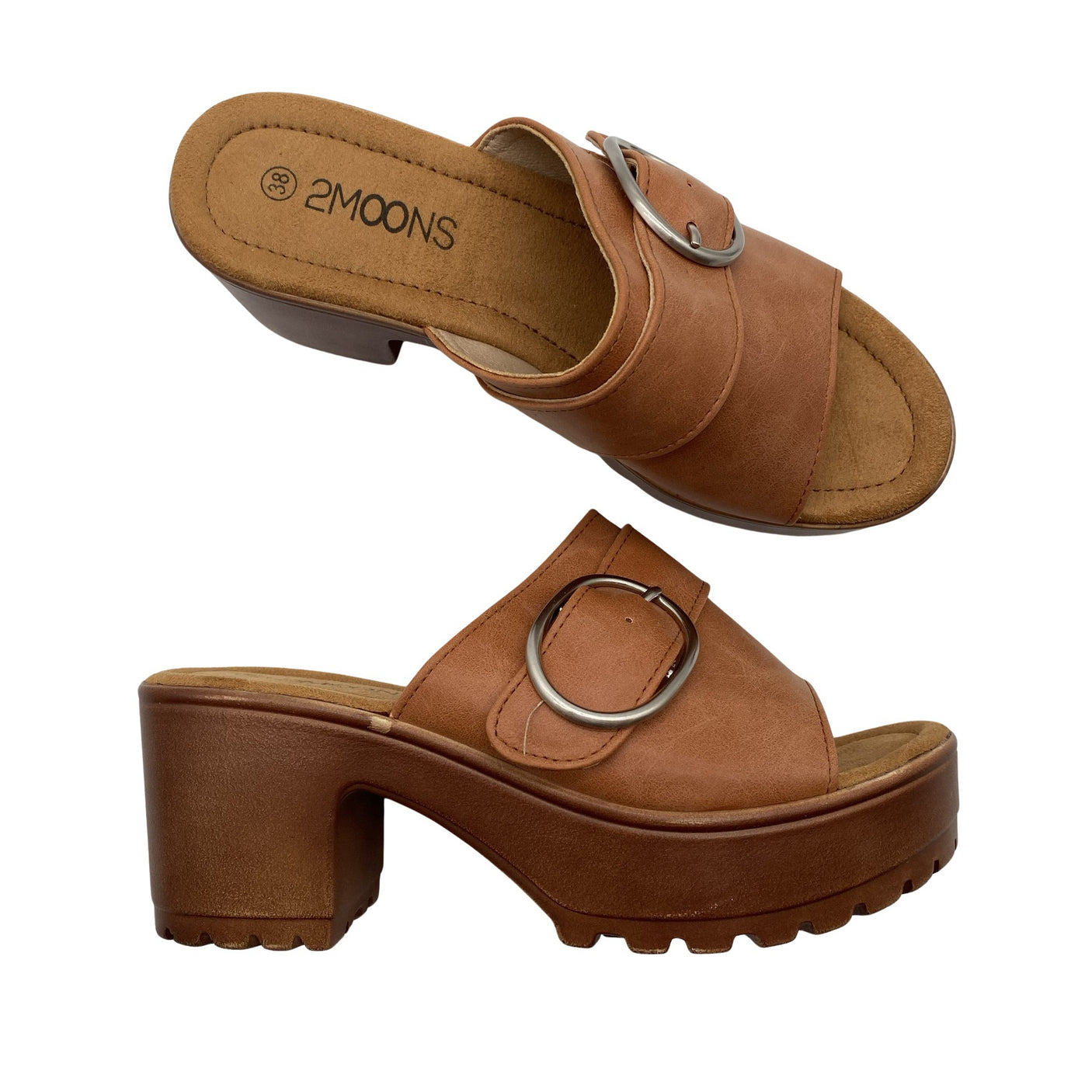 Unisex 2Moons - Kontsaga rihmikud, suurus 38 - Pruun (1)