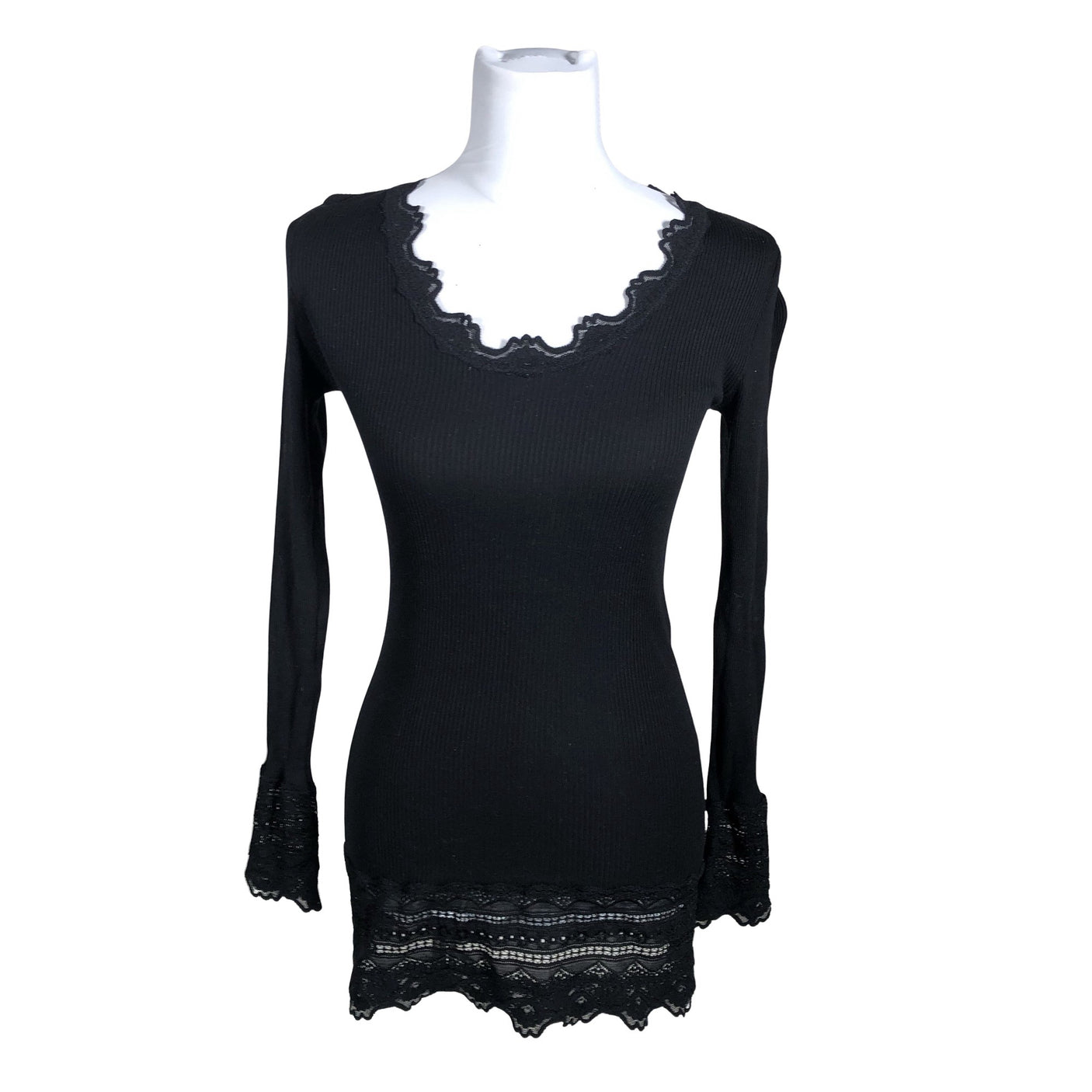 Unisex Rosemunde - Trikotaažist pluus, suurus 38 - Must (1)