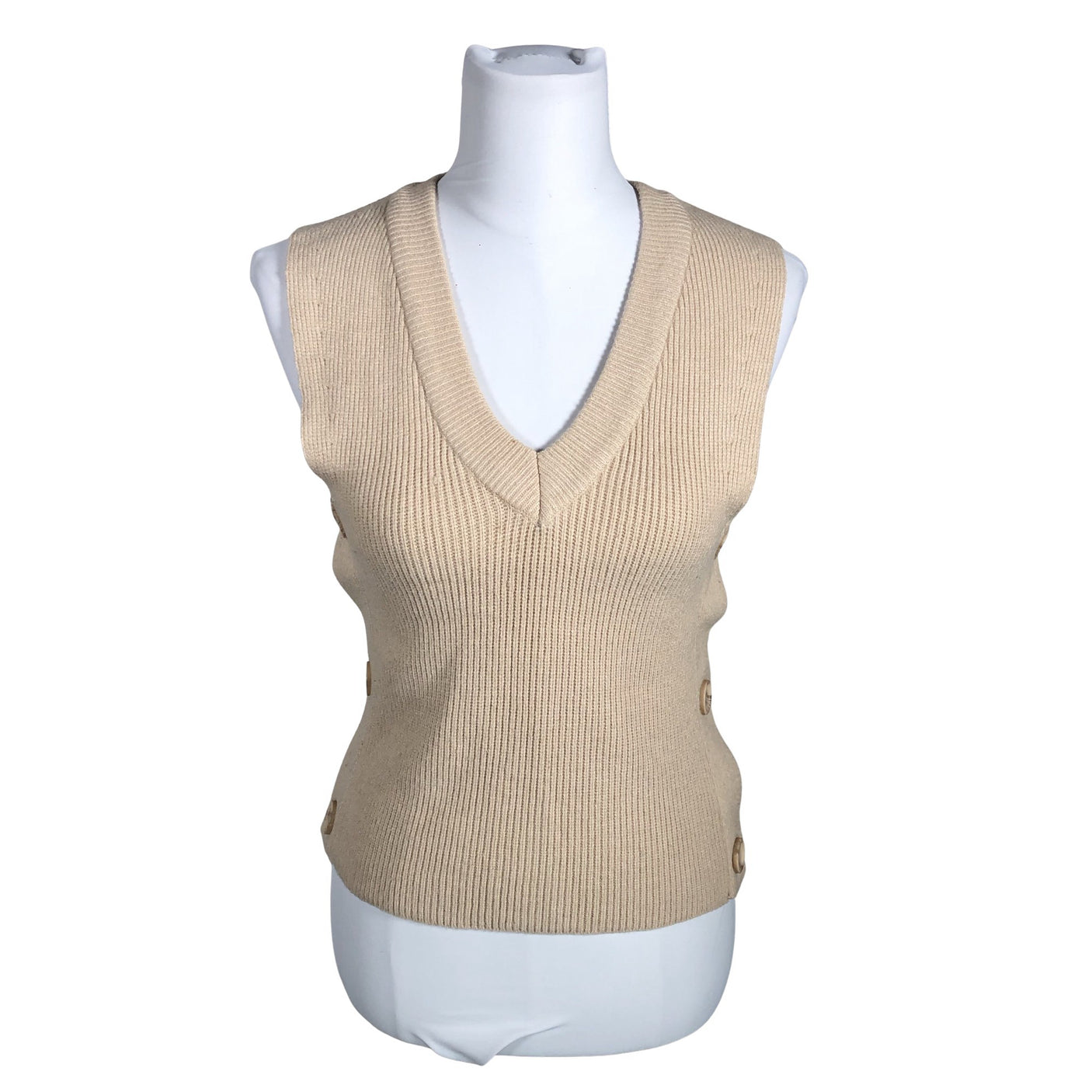 Unisex b.Young - Kootud vest, suurus 36 - Beige (1)