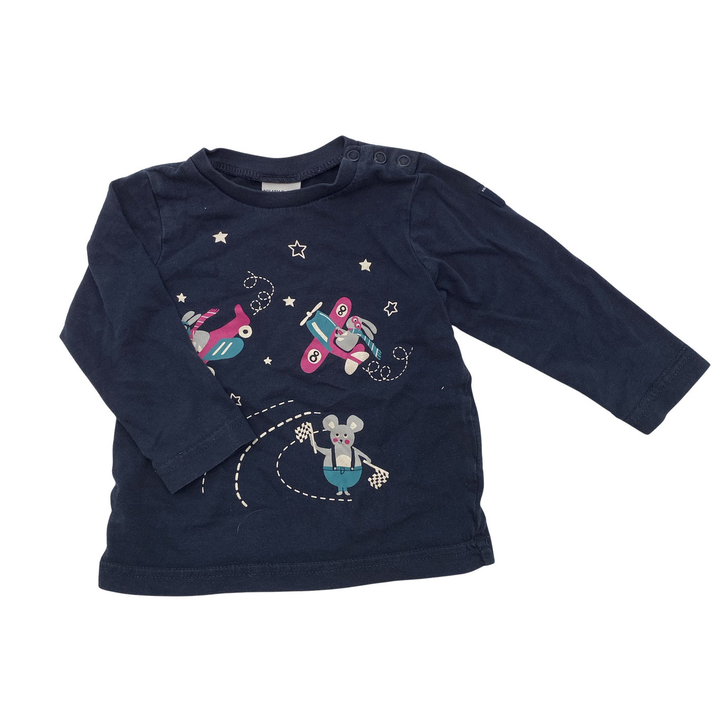 Unisex Polarn O. Pyret - Trikotaažist pluus, suurus 68 - 74 - Sinine (1)