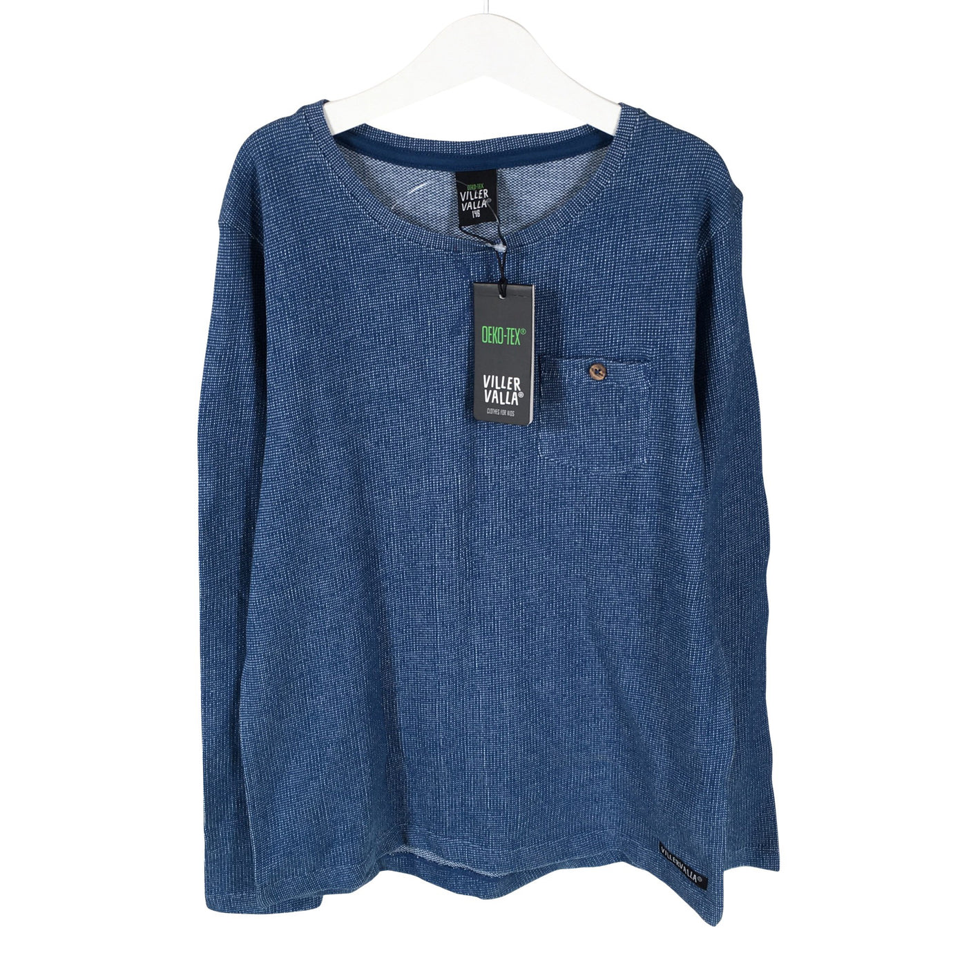 Unisex Villervalla - Trikotaažist pluus, suurus 140 - 146 - Sinine (1)