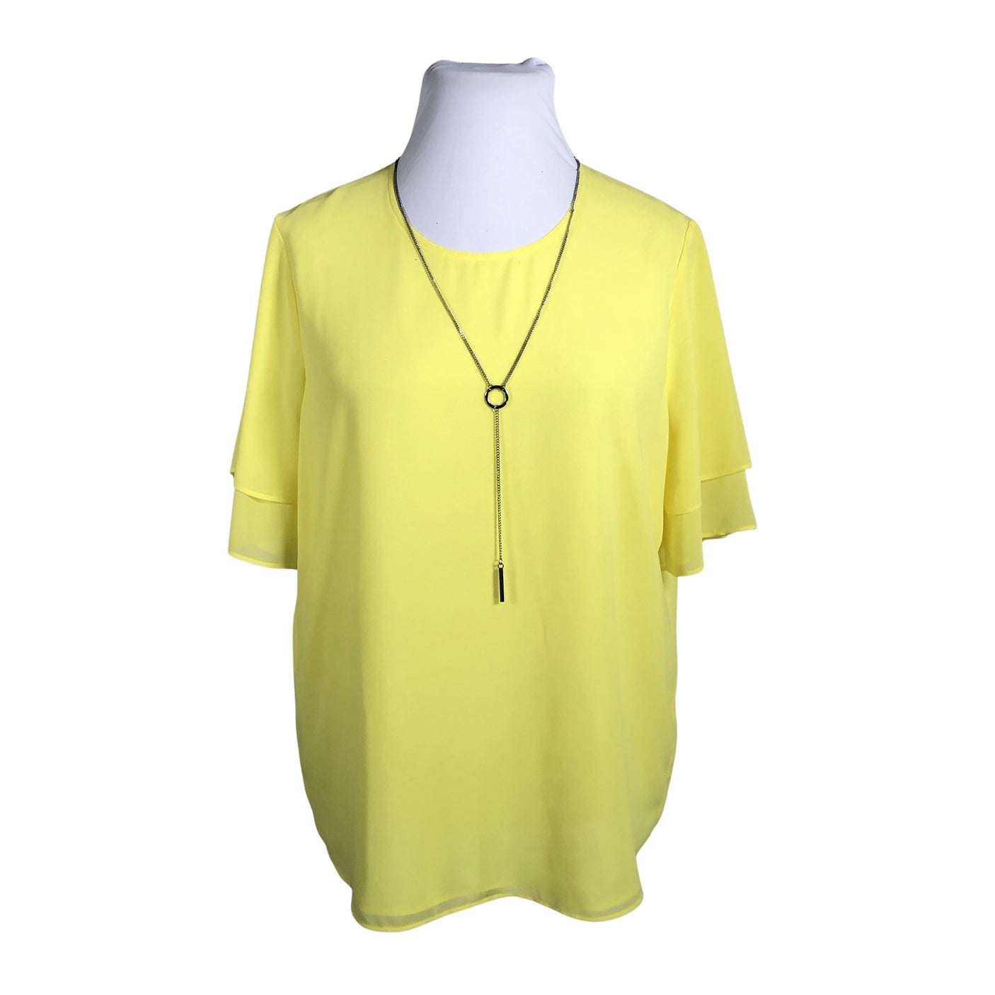 Unisex Finnsön - Lühikeste käistega pluus, suurus 44 - Kollane (1)