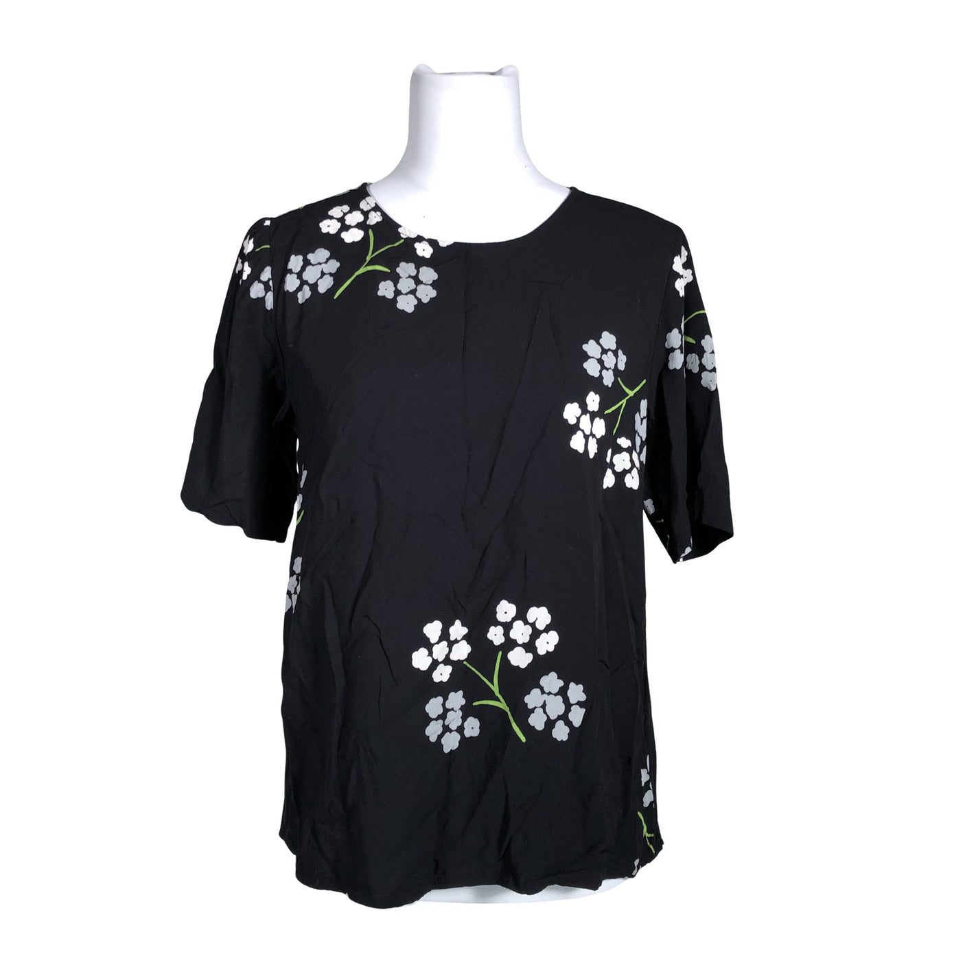 Unisex Nanso - Lühikeste käistega pluus, suurus 36 - Must (1)