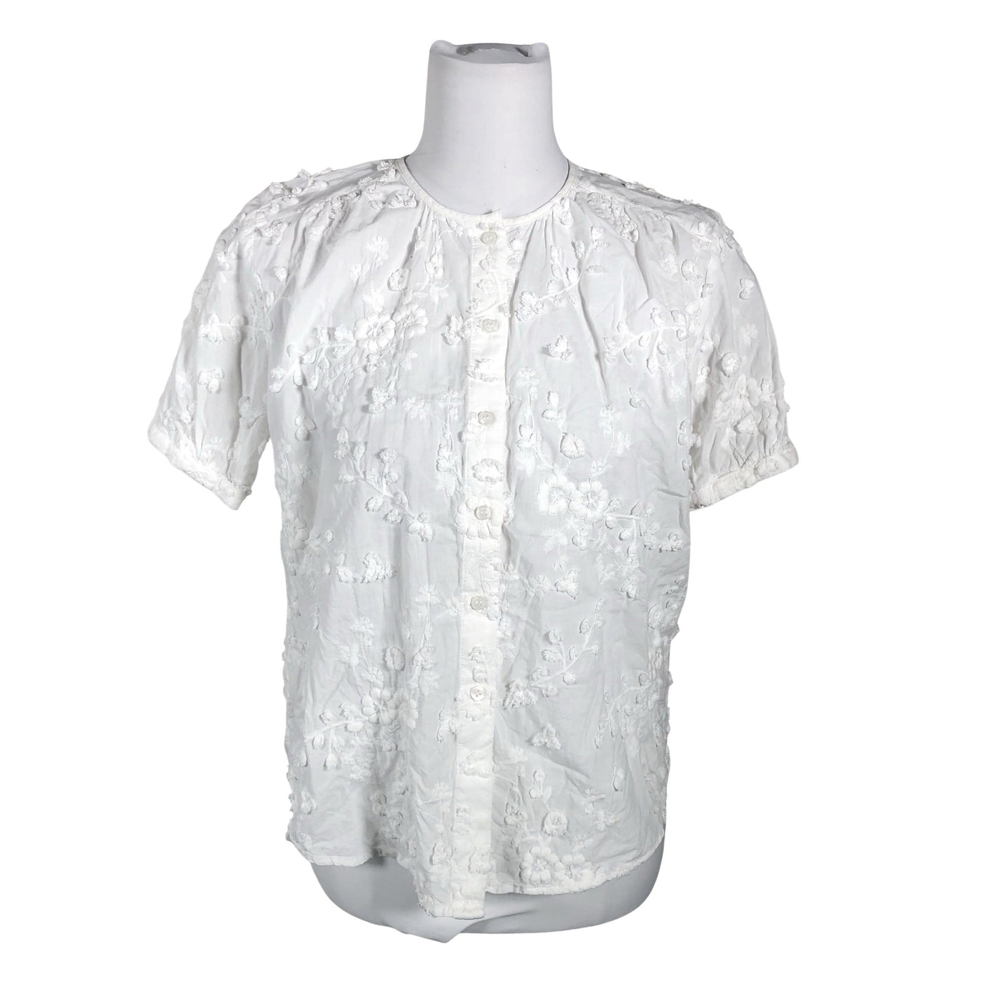 Unisex &Other Stories - Lühikeste käistega pluus, suurus 32 - Valge (1)