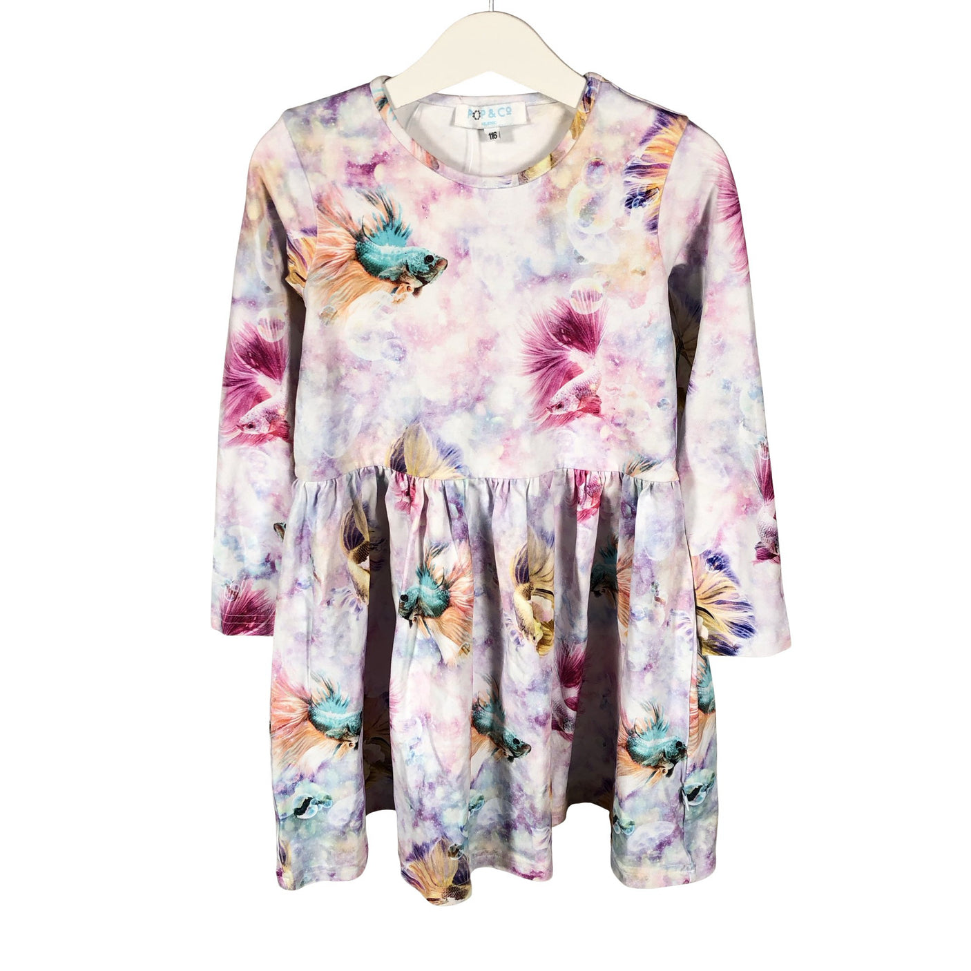 Unisex Pop & Co Helsinki - Trikotaažist kleit, suurus 110 - 116 - Heleroosa (1)