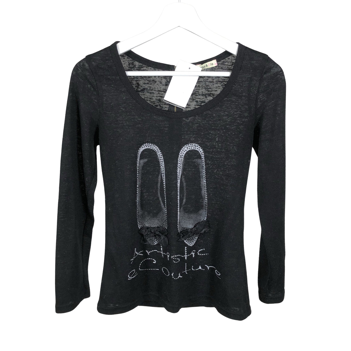 Unisex Emma & Ella - Trikotaažist pluus, suurus 158 - 164 - Must (1)