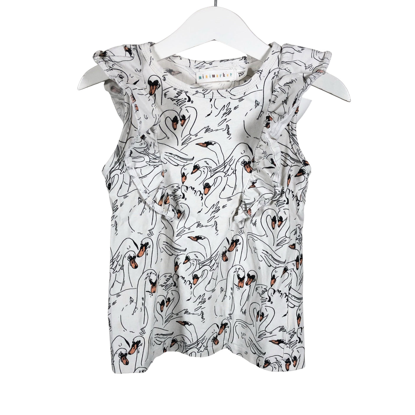 Unisex Minimarket - Trikotaažist topp, suurus 110 - 116 - Valge (1)