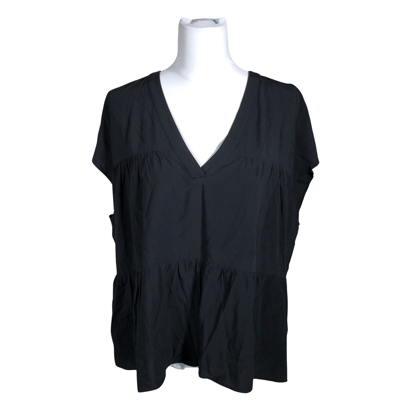 Unisex Nevereven - Lühikeste käistega pluus, suurus 40 - Must (1)